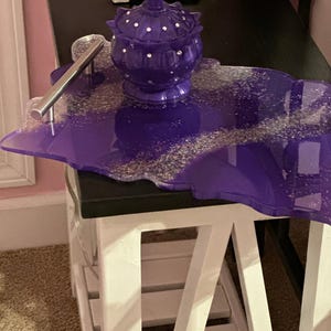Handmade Resin Purple Galaxy Tray – Decorative Cosmic Art Tray | Starry Night Vanity or Table Display | Unique Resin Gift by Jewell’s Jewelz